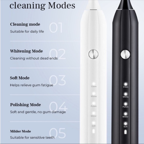 Sodentist Sonic Electric Toothbrush 2 Pack Black & White IOP NWOT - Picture 4 of 4